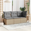 vidaXL Single Modular PE Rattan And Powder-Coated Steel Garden Chair in Beige