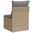 vidaXL Single Modular PE Rattan And Powder-Coated Steel Garden Chair in Beige