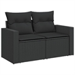 vidaXL Garden Sofa in Black