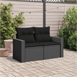 vidaXL Garden Sofa in Black
