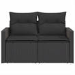 vidaXL Garden Sofa in Black