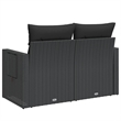 vidaXL 2-Seater PE Rattan Garden Sofa With Adjustable Feet Foldable in Black