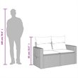 vidaXL 2-Seater PE Rattan Garden Sofa With Adjustable Feet Foldable in Black