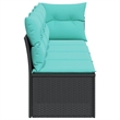 vidaXL 4-Seater PE Rattan Garden Sofa With Adjustable Feet in Black