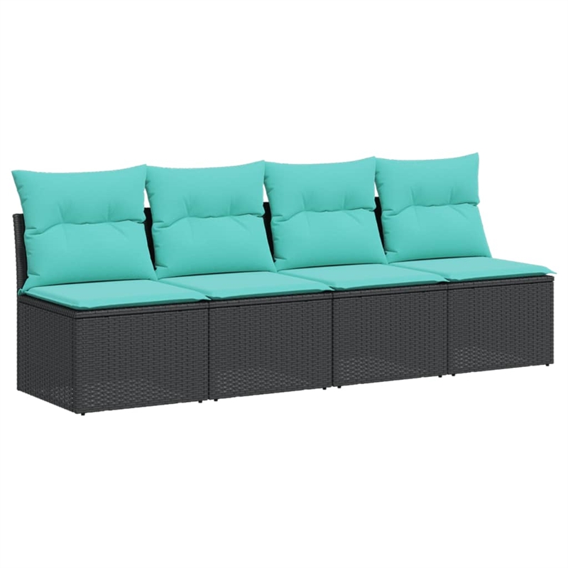 vidaXL Garden Sofa in Black And Blue