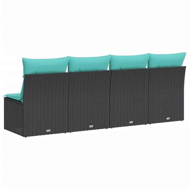 vidaXL Garden Sofa in Black And Blue