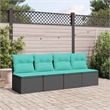 vidaXL Garden Sofa in Black And Blue