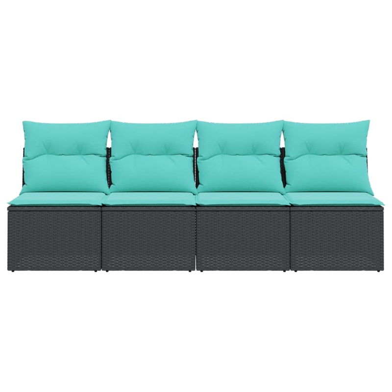vidaXL Garden Sofa in Black And Blue