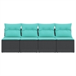 vidaXL Garden Sofa in Black And Blue