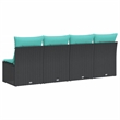 vidaXL Garden Sofa in Black And Blue