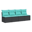 vidaXL Garden Sofa in Black And Blue