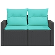 vidaXL Garden Sofa in Black And Blue