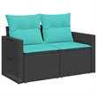 vidaXL Garden Sofa in Black And Blue