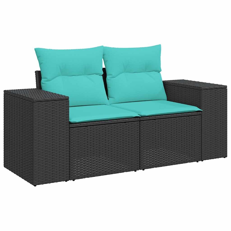 vidaXL Garden Sofa in Black