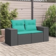vidaXL Garden Sofa in Black