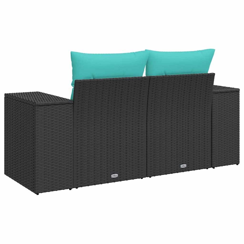 vidaXL Garden Sofa in Black