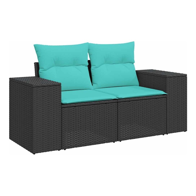 vidaXL Garden Sofa in Black