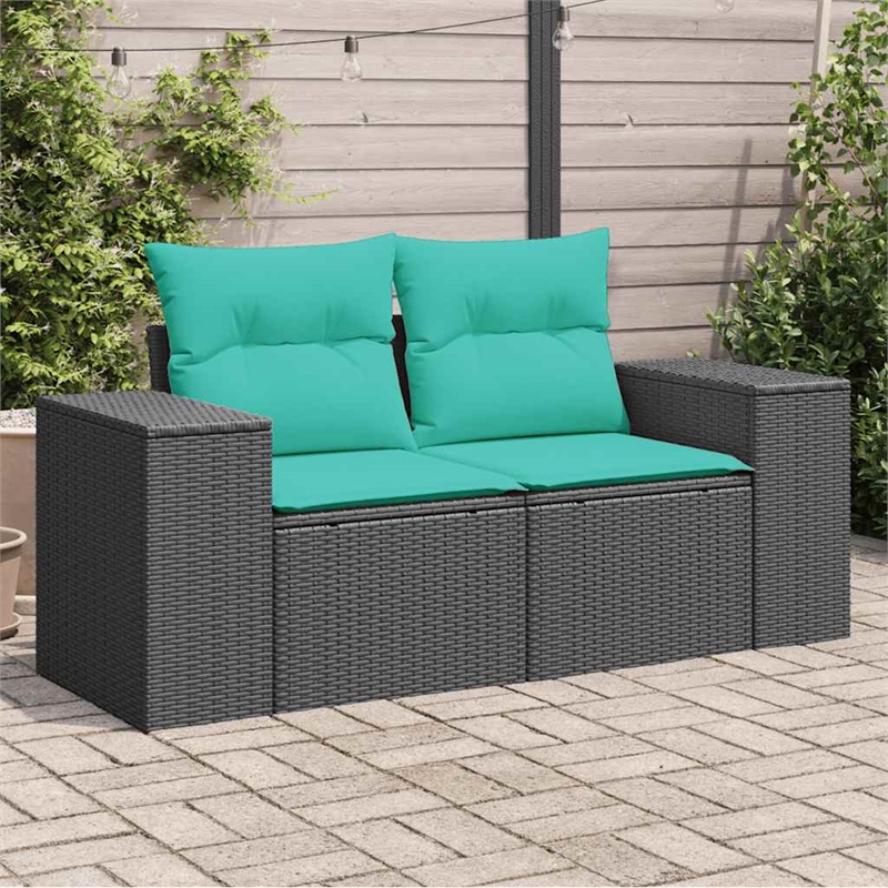 vidaXL Garden Sofa in Black