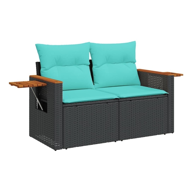 vidaXL Garden Sofa in Black