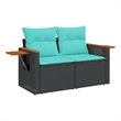 vidaXL Garden Sofa in Black