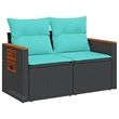 vidaXL Garden Sofa in Black