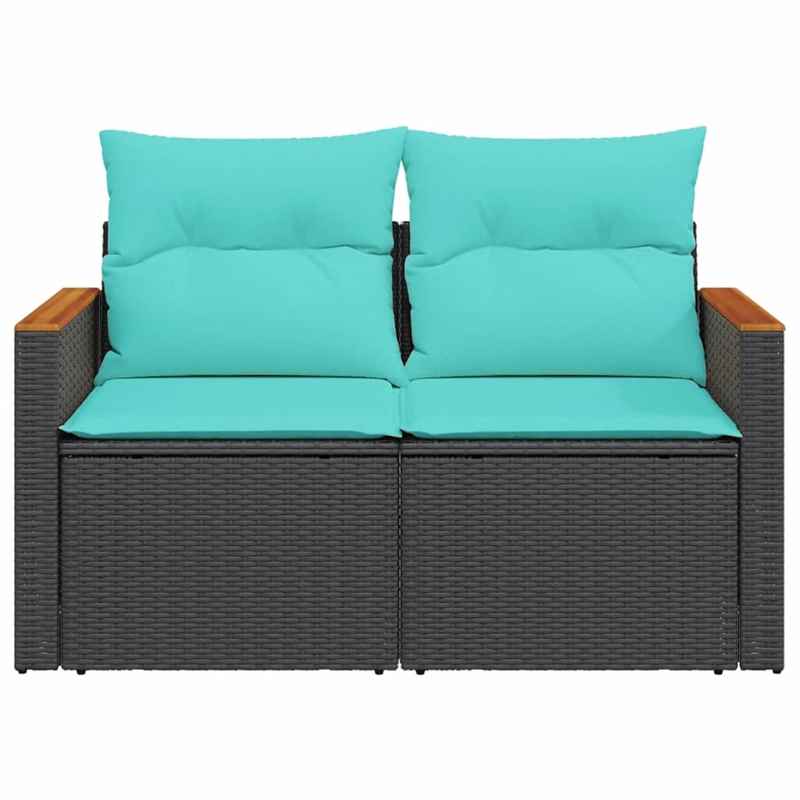 vidaXL Garden Sofa in Black