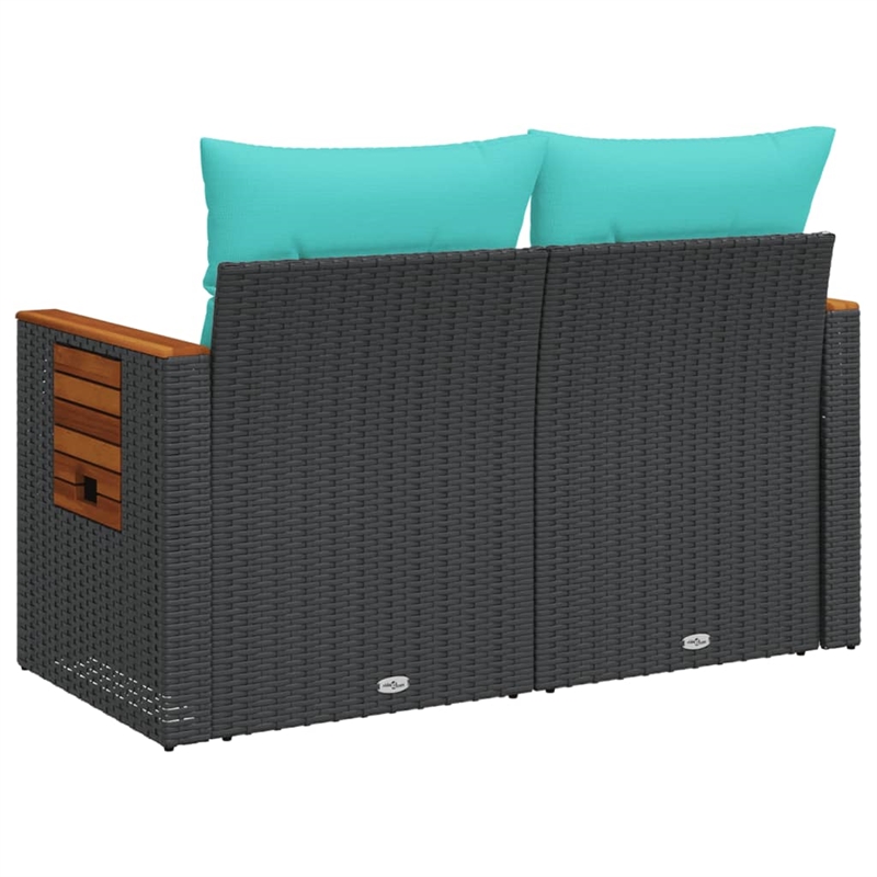 vidaXL Garden Sofa in Black