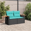 vidaXL Garden Sofa in Black