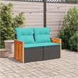 vidaXL Garden Sofa in Black And Blue