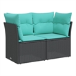vidaXL Garden Sofa in Black And Blue