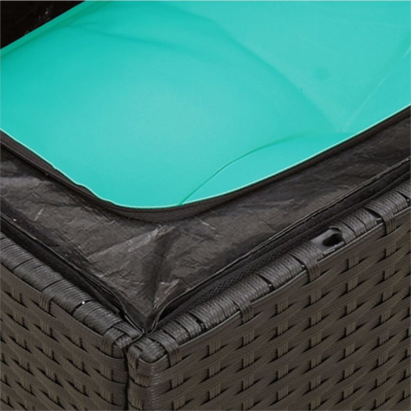 vidaXL Garden Sofa in Black And Blue