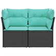 vidaXL Garden Sofa in Black And Blue