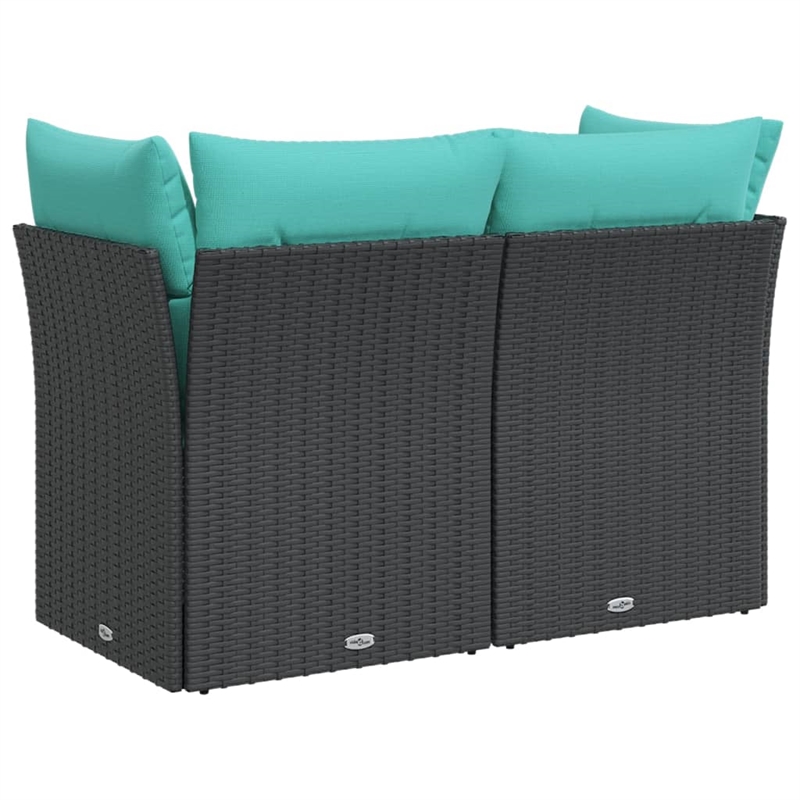 vidaXL Garden Sofa in Black And Blue