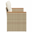 vidaXL PE Rattan & Powder-Coated Steel & Solid Acacia Wood Patio Sofa in Beige