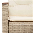 vidaXL PE Rattan & Powder-Coated Steel & Solid Acacia Wood Patio Sofa in Beige
