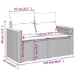 vidaXL PE Rattan & Powder-Coated Steel & Solid Acacia Wood Patio Sofa in Beige