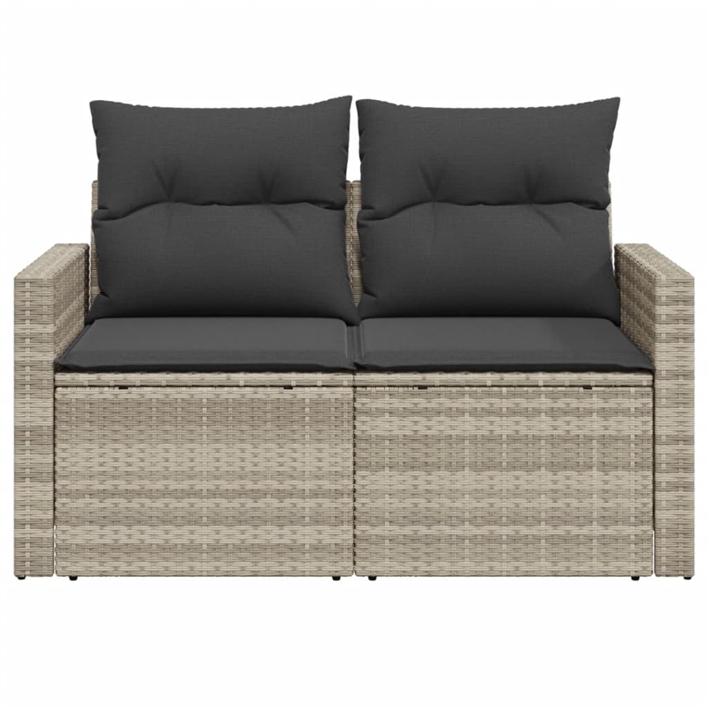 vidaXL Garden Sofa With Dark Grey Cushions in Light Grey