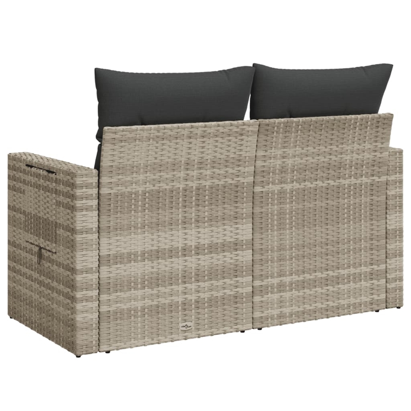vidaXL Garden Sofa With Dark Grey Cushions in Light Grey