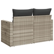vidaXL Garden Sofa With Dark Grey Cushions in Light Grey