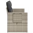 vidaXL Garden Sofa With Dark Grey Cushions in Light Grey