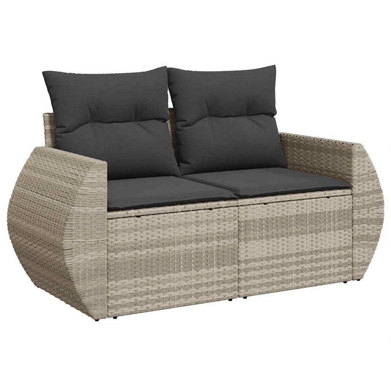 vidaXL Garden Sofa With Dark Grey Cushions in Light Grey