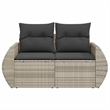 vidaXL Garden Sofa With Dark Grey Cushions in Light Grey