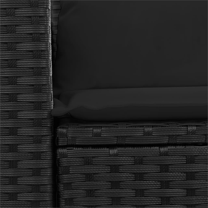 vidaXL 2-Seater PE Rattan Garden Sofa in Black