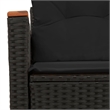vidaXL PE Rattan & Powder-Coated Steel & Solid Acacia Wood Garden Sofa in Black