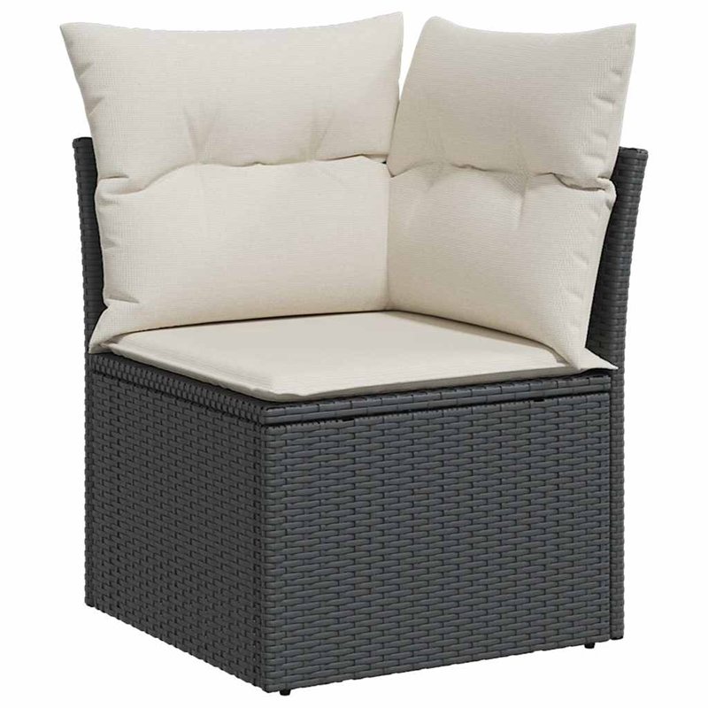 vidaXL Garden Sofa in Black And Cream