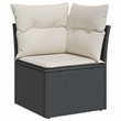 vidaXL Garden Sofa in Black And Cream