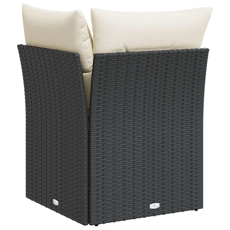 vidaXL Garden Sofa in Black And Cream
