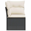 vidaXL Garden Sofa in Black And Cream