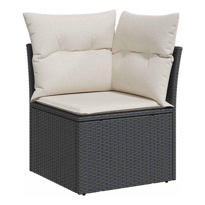 vidaXL Garden Sofa in Black And Cream