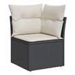 vidaXL Garden Sofa in Black And Cream